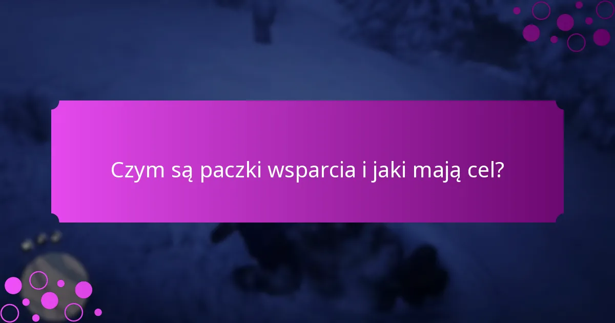 Jakie ekskluzywne przedmioty są zawarte w paczkach wsparcia?