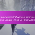 Bonusy wydarzeń: Wyzwania ograniczone czasowo, Specjalne misje, Unikalne wydarzenia