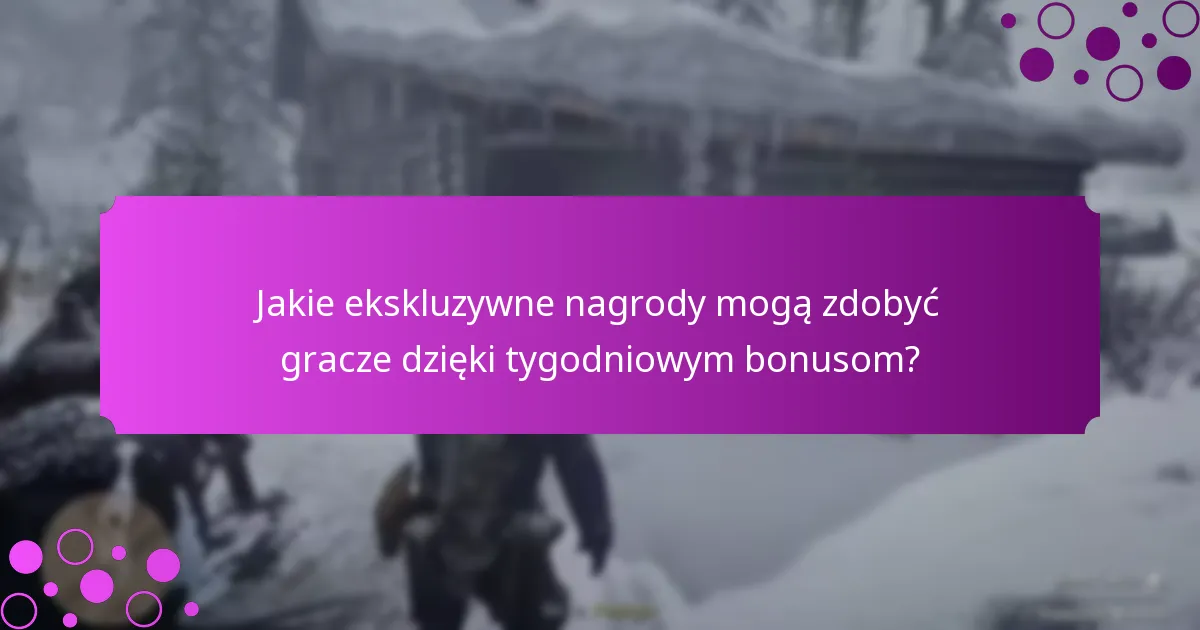 Jakie ekskluzywne nagrody mogą zdobyć gracze dzięki tygodniowym bonusom?